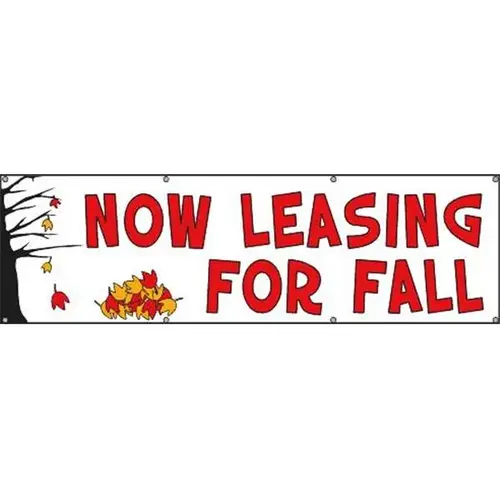 Horizontal Now Leasing For Fall Banner, Autumn Leaves, 10 ft X 3 ft Horizontal Now Leasing For Fall Banner, Autumn Leaves, 10 ft X 3 ft