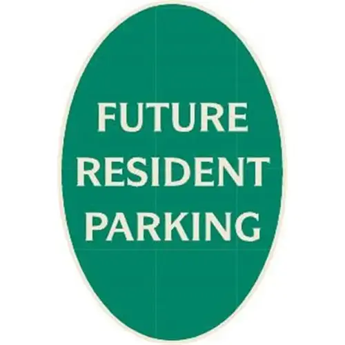 Future Resident Parking Oval Designer Sign, Ivory On Green, 12 X 18 Future Resident Parking Oval Designer Sign, Ivory On Green, 12 X 18