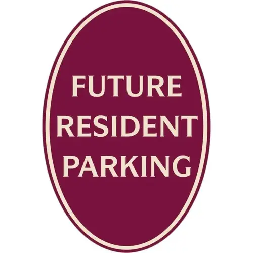 Future Resident Parking Oval Designer Sign, Ivory On Burgundy, 12 X 18 Future Resident Parking Oval Designer Sign, Ivory On Burgundy, 12 X 18