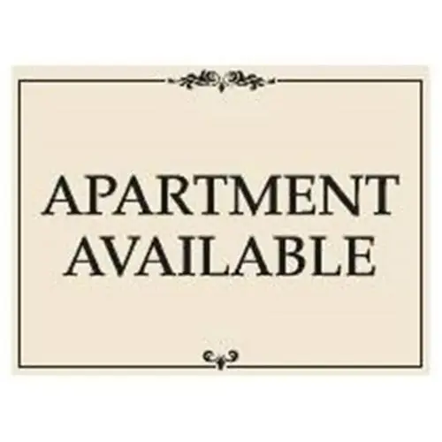 Coroplast Apartment Available Amenity Sign, Black And Ivory, 24 X 18 Coroplast Apartment Available Amenity Sign, Black And Ivory, 24 X 18