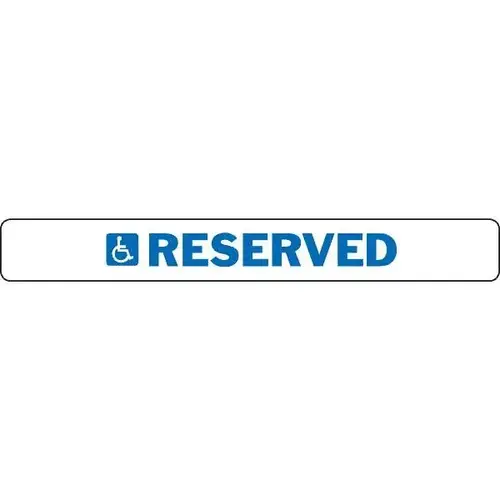 Handicapped Reserved Stop Block Sign, Reflective Aluminum, 20 X 2-1/2 Handicapped Reserved Stop Block Sign, Reflective Aluminum, 20 X 2-1/2