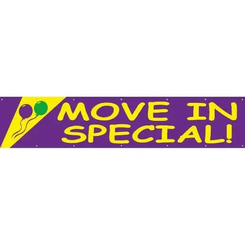 Horizontal Move In Special Banner, Festive, 20 ft X 4 ft Horizontal Move In Special Banner, Festive, 20 ft X 4 ft