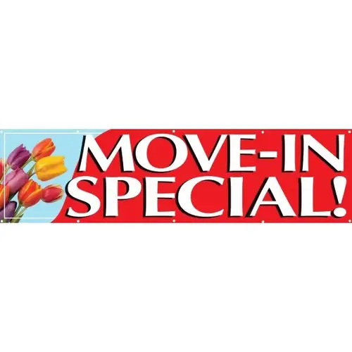 Horizontal Move In Special Banner, Tulips, 15 ft X 4 ft Horizontal Move In Special Banner, Tulips, 15 ft X 4 ft