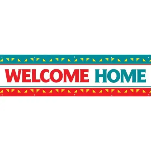 Welcome Home Horizontal Banner, Red/Green, 15 ft X 4 ft Welcome Home Horizontal Banner, Red/Green, 15 ft X 4 ft