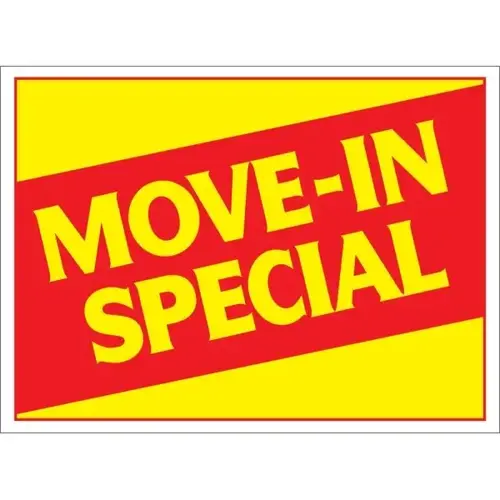 Coroplast Move In Special Amenity Sign, Red/Yellow, 24 X 18 Coroplast Move In Special Amenity Sign, Red/Yellow, 24 X 18