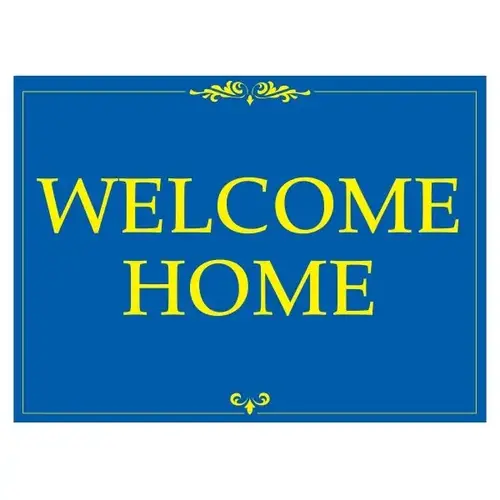 Coroplast Welcome Home Amenity Sign, Blue/Yellow, 24 X 18 Coroplast Welcome Home Amenity Sign, Blue/Yellow, 24 X 18