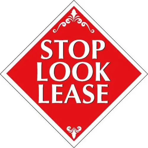 Coroplast Stop! Look! Lease! Diamond Amenity Sign, Red/White, 24 X 24 Coroplast Stop! Look! Lease! Diamond Amenity Sign, Red/White, 24 X 24