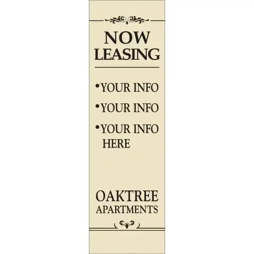 Semi-Custom Vertical Banner, Black/Ivory, 4 ft X 15 ft Semi-Custom Vertical Banner, Black/Ivory, 4 ft X 15 ft