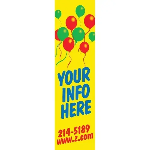 Semi-Custom Vertical Banner, Balloons, 4 ft X 15 ft Semi-Custom Vertical Banner, Balloons, 4 ft X 15 ft