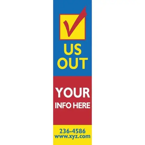 Semi-Custom Vertical Check Us Out Banner, 4 ft X 15 ft Semi-Custom Vertical Check Us Out Banner, 4 ft X 15 ft
