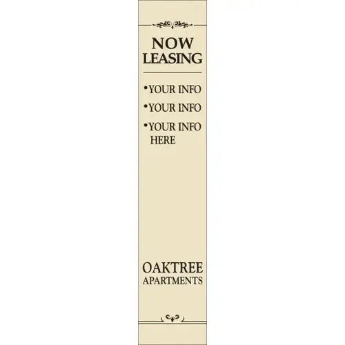 Semi-Custom Vertical Banner, Black/Ivory, 4 ft X 20 ft Semi-Custom Vertical Banner, Black/Ivory, 4 ft X 20 ft