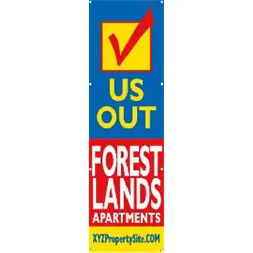 Semi-Custom Vertical Check Us Out Banner, 4 ft X 20 ft Semi-Custom Vertical Check Us Out Banner, 4 ft X 20 ft