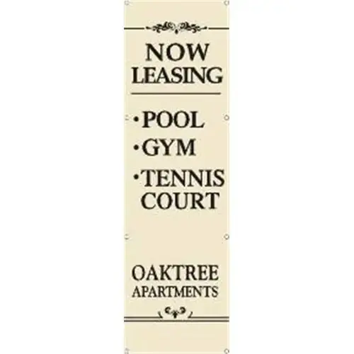Semi-Custom Vertical Banner, Black/Ivory, 3 ft X 10 ft Semi-Custom Vertical Banner, Black/Ivory, 3 ft X 10 ft