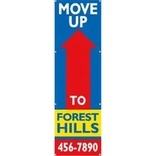 Semi-Custom Vertical Move Up Banner, 3 ft X 10 ft Semi-Custom Vertical Move Up Banner, 3 ft X 10 ft