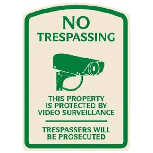 No Trespassing Designer Sign, Green On Ivory, Non-Reflective, 16 X 22 No Trespassing Designer Sign, Green On Ivory, Non-Reflective, 16 X 22