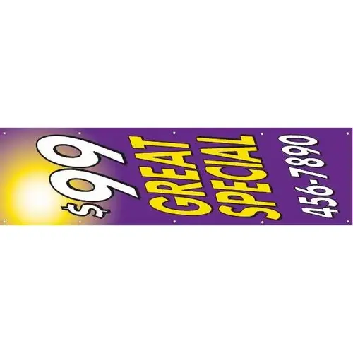 Vertical Semi-Custom Banner, Sun, 4 ft X 15 ft Vertical Semi-Custom Banner, Sun, 4 ft X 15 ft