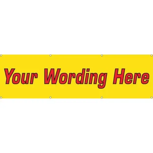 Horizontal Semi-Custom Banner, Bright Yellow, 20 ft X 4 ft Horizontal Semi-Custom Banner, Bright Yellow, 20 ft X 4 ft