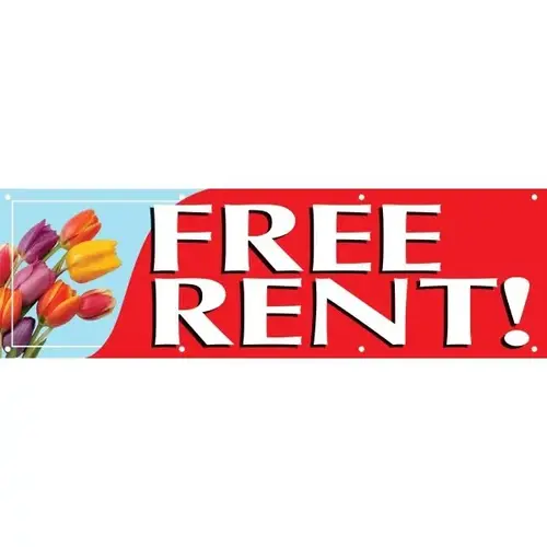 Horizontal Free Rent Banner, Tulips, 10 ft X 3 ft Horizontal Free Rent Banner, Tulips, 10 ft X 3 ft