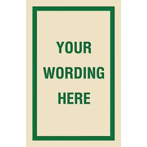 Custom Layered Color Sign With Straight Corners, Ivory/Green, 11 X 17 Custom Layered Color Sign With Straight Corners, Ivory/Green, 11 X 17