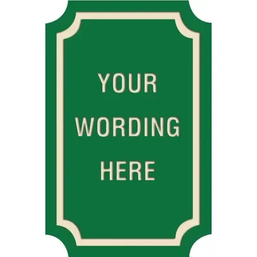 Custom Layered Color Sign With Notched Corners, Green/Ivory, 11 X 17 Custom Layered Color Sign With Notched Corners, Green/Ivory, 11 X 17