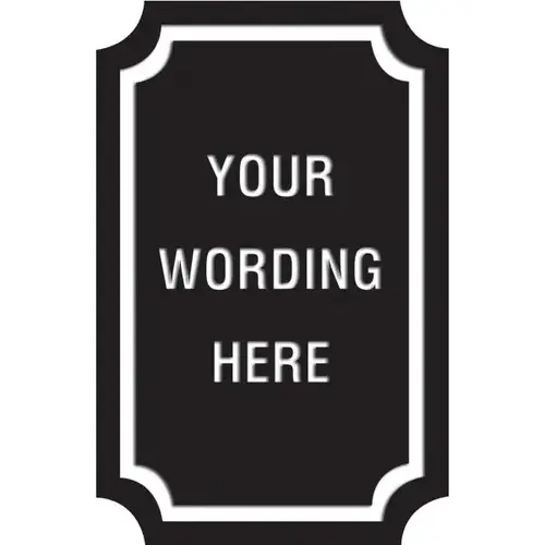 Custom Layered Color Sign With Notched Corners, Black/White, 11 X 17 Custom Layered Color Sign With Notched Corners, Black/White, 11 X 17