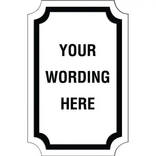 Custom Layered Color Sign With Notched Corners, White/Black, 11 X 17 Custom Layered Color Sign With Notched Corners, White/Black, 11 X 17