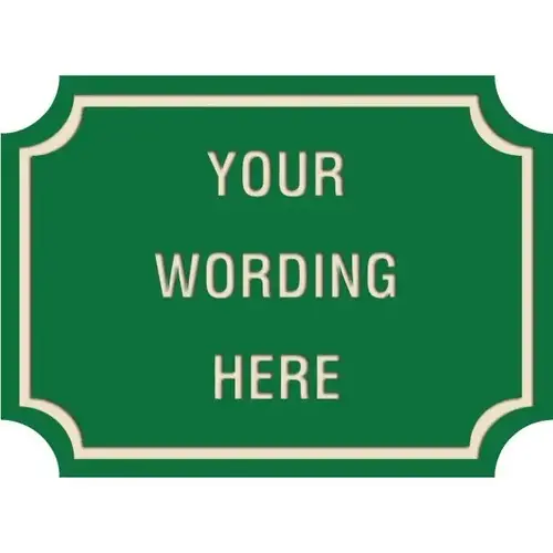 Custom Layered Color Sign With Notched Corners, Green/Ivory, 22 X 16 Custom Layered Color Sign With Notched Corners, Green/Ivory, 22 X 16
