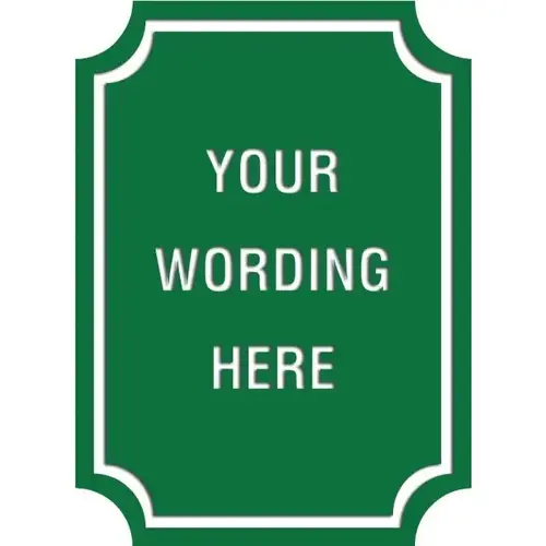 Custom Layered Color Sign With Notched Corners, Green/White, 16 X 22 Custom Layered Color Sign With Notched Corners, Green/White, 16 X 22