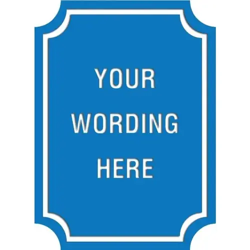 Custom Layered Color Sign With Notched Corners, Blue/White, 16 X 22 Custom Layered Color Sign With Notched Corners, Blue/White, 16 X 22