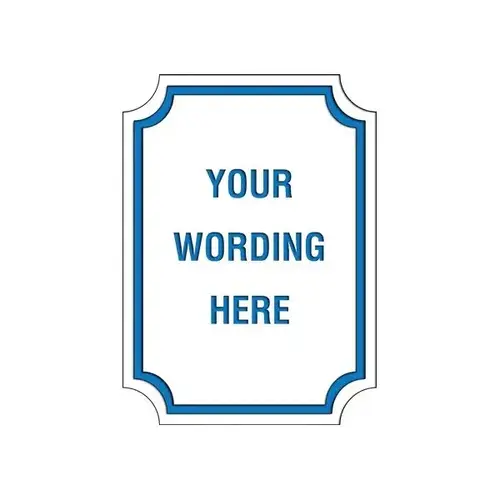 Custom Layered Color Sign With Notched Corners, White/Blue, 16 X 22 Custom Layered Color Sign With Notched Corners, White/Blue, 16 X 22