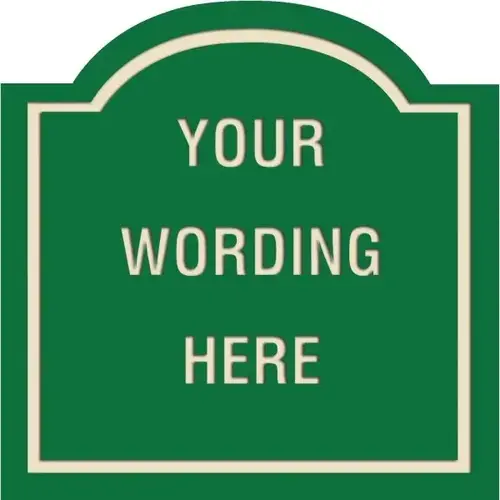 Custom Layered Color Sign With Arched Top, Green/Ivory, 24 X 24 Custom Layered Color Sign With Arched Top, Green/Ivory, 24 X 24
