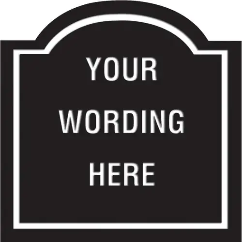 Custom Layered Color Sign With Arched Top, Black/White, 24 X 24 Custom Layered Color Sign With Arched Top, Black/White, 24 X 24