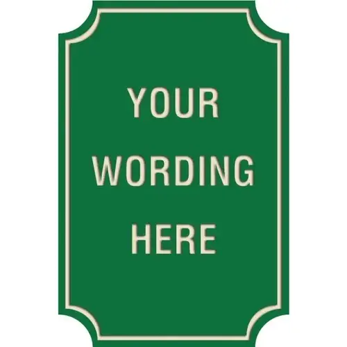 Custom Layered Color Sign With Notched Corners, Green/Ivory, 24 X 36 Custom Layered Color Sign With Notched Corners, Green/Ivory, 24 X 36