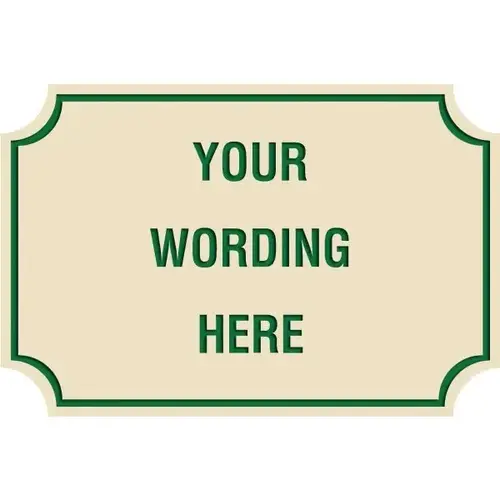Custom Layered Color Sign With Notched Corners, Ivory/Green, 36 X 24 Custom Layered Color Sign With Notched Corners, Ivory/Green, 36 X 24