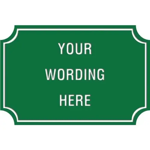 Custom Layered Color Sign With Notched Corners, Green/White, 36 X 24 Custom Layered Color Sign With Notched Corners, Green/White, 36 X 24