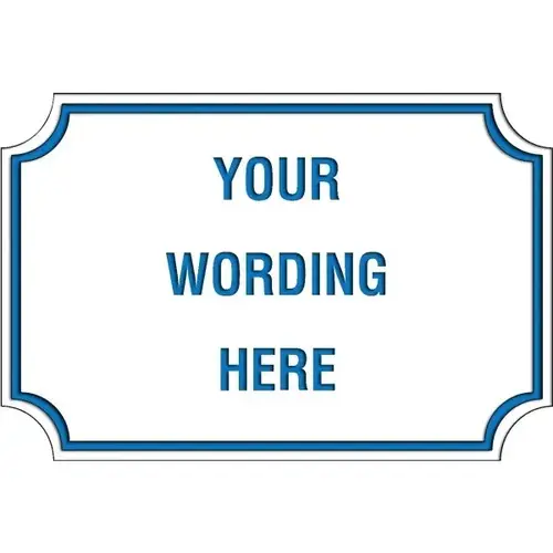 Custom Layered Color Sign With Notched Corners, White/Blue, 36 X 24 Custom Layered Color Sign With Notched Corners, White/Blue, 36 X 24