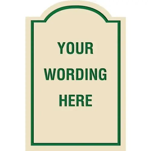 Custom Layered Color Sign With Arched Top, Ivory/Green, 24 X 36 Custom Layered Color Sign With Arched Top, Ivory/Green, 24 X 36