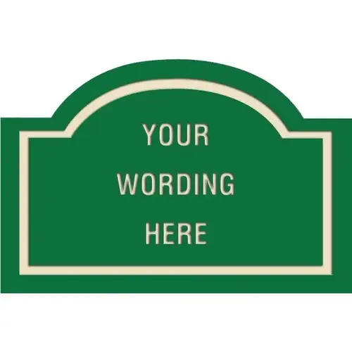 Custom Layered Color Sign With Arched Top, Green/Ivory, 36 X 24 Custom Layered Color Sign With Arched Top, Green/Ivory, 36 X 24