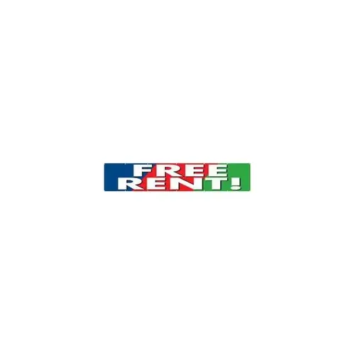 Horizontal Free Rent Banner, Blue/Red/Green, 20 ft X 4 ft Horizontal Free Rent Banner, Blue/Red/Green, 20 ft X 4 ft