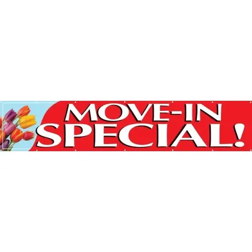 Horizontal Move In Special Banner, Tulips, 20 ft X 4 ft Horizontal Move In Special Banner, Tulips, 20 ft X 4 ft