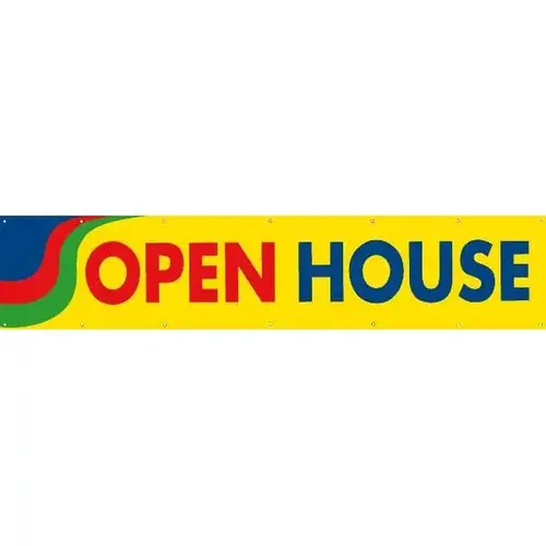 Horizontal Open House Banner, Yellow, 20 ft X 4 ft Horizontal Open House Banner, Yellow, 20 ft X 4 ft