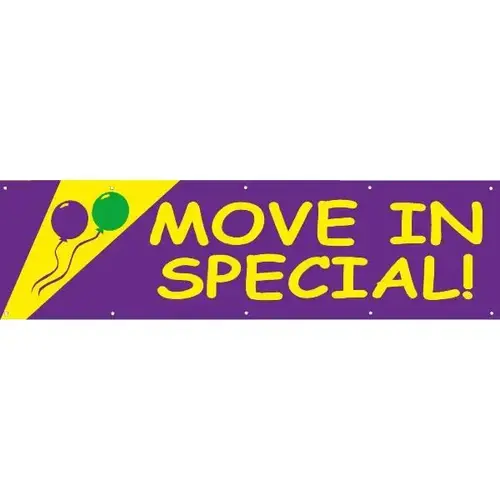 Horizontal Move In Special Banner, Festive, 15 ft X 4 ft Horizontal Move In Special Banner, Festive, 15 ft X 4 ft