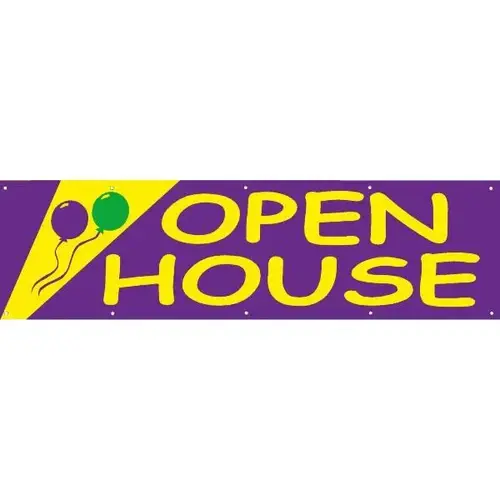 Horizontal Open House Banner, Festive, 15 ft X 4 ft Horizontal Open House Banner, Festive, 15 ft X 4 ft