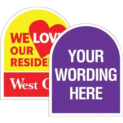 Aluminum Custom 2-Sided Arched Yard Sign, 24 X 30 Aluminum Custom 2-Sided Arched Yard Sign, 24 X 30