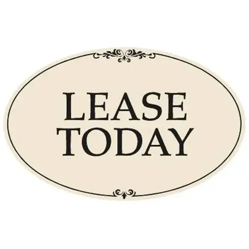 Coroplast Lease Today Oval Amenity Sign Kit, Black/Ivory, 32 X 21 Coroplast Lease Today Oval Amenity Sign Kit, Black/Ivory, 32 X 21