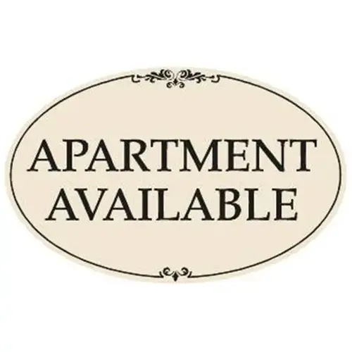 Coroplast Apartment Available Oval Amenity Sign, Black/Ivory, 32 X 21 Coroplast Apartment Available Oval Amenity Sign, Black/Ivory, 32 X 21