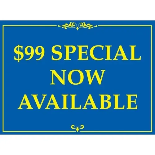 Aluminum Semi-Custom Amenity Sign, Blue/Yellow, 24 X 18 Aluminum Semi-Custom Amenity Sign, Blue/Yellow, 24 X 18