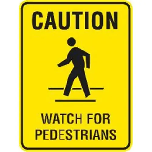 Watch For Pedestrians Symbol Sign, Reflective, 18 X 24 Watch For Pedestrians Symbol Sign, Reflective, 18 X 24