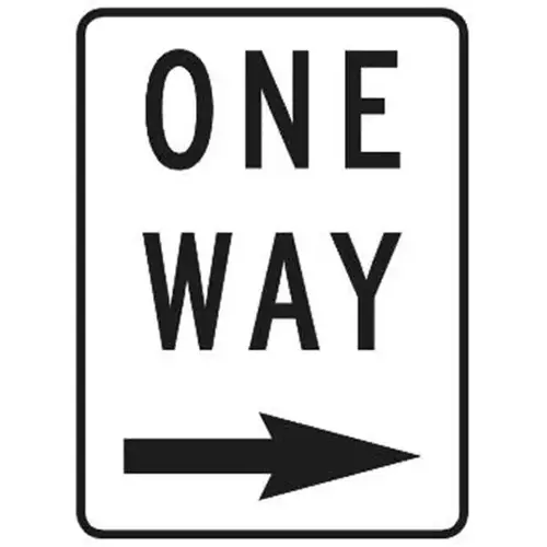 One Way Sign With Right Arrow, High Intensity, 18 X 24 One Way Sign With Right Arrow, High Intensity, 18 X 24
