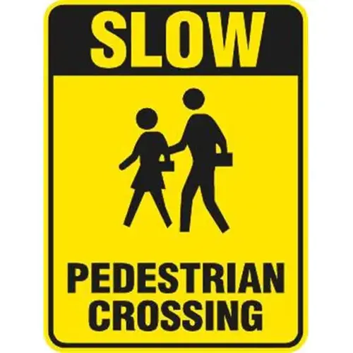 Slow/Pedestrian Crossing/Symbol Sign, Reflective, 18 X 24" Slow/Pedestrian Crossing/Symbol Sign, Reflective, 18 X 24"